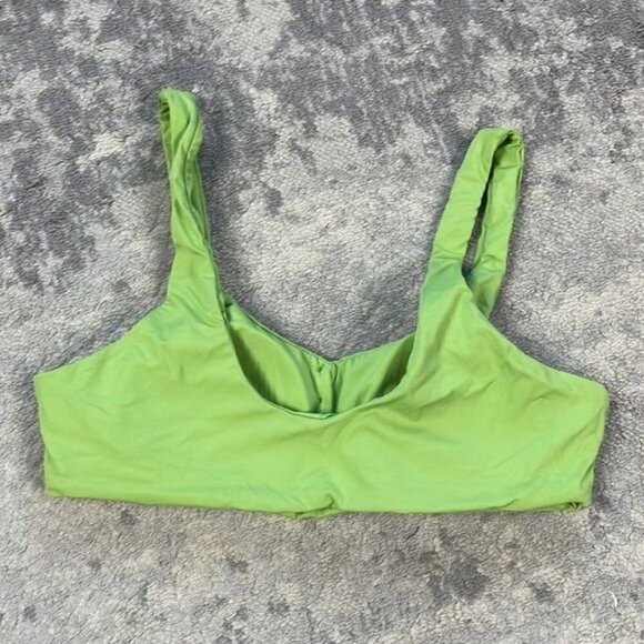 New Dippin' Daisy's Eco Hermosa Bikini Top Lime Green Faux Button Shells Sz M - Picture 8 of 10